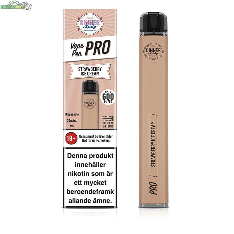 Dinner Lady Vape Pen V2 Pro Strawberry Ice Cream 20mg 600 Puffs