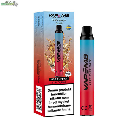 VapeM8 VM800 Mesh – Cola Ice Cream 14.9mg 800 Puffs